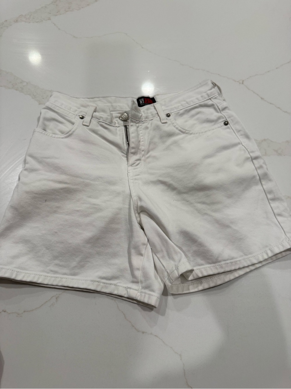 New York & Company White Denim Shorts